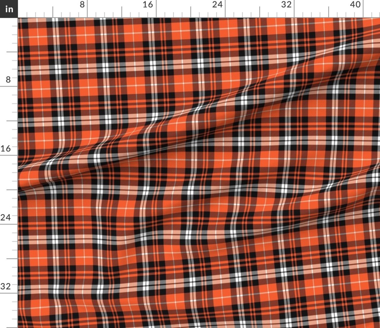 Various Fabrics by the Yard or Fat Quarter Pumpkin Fall Plaid Orange Black White Spice Winter Orange Trendy Custom Printed Fabric by Spoonflower